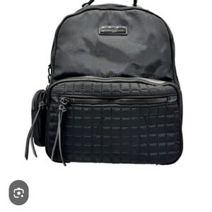 NWOT Adrienne Vittadini Black Quilted Nylon Backpack